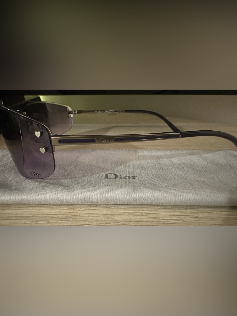 Dior Charm Y2K rimless shield sunglasses gradient purple tint lenses - Picture 5 of 7